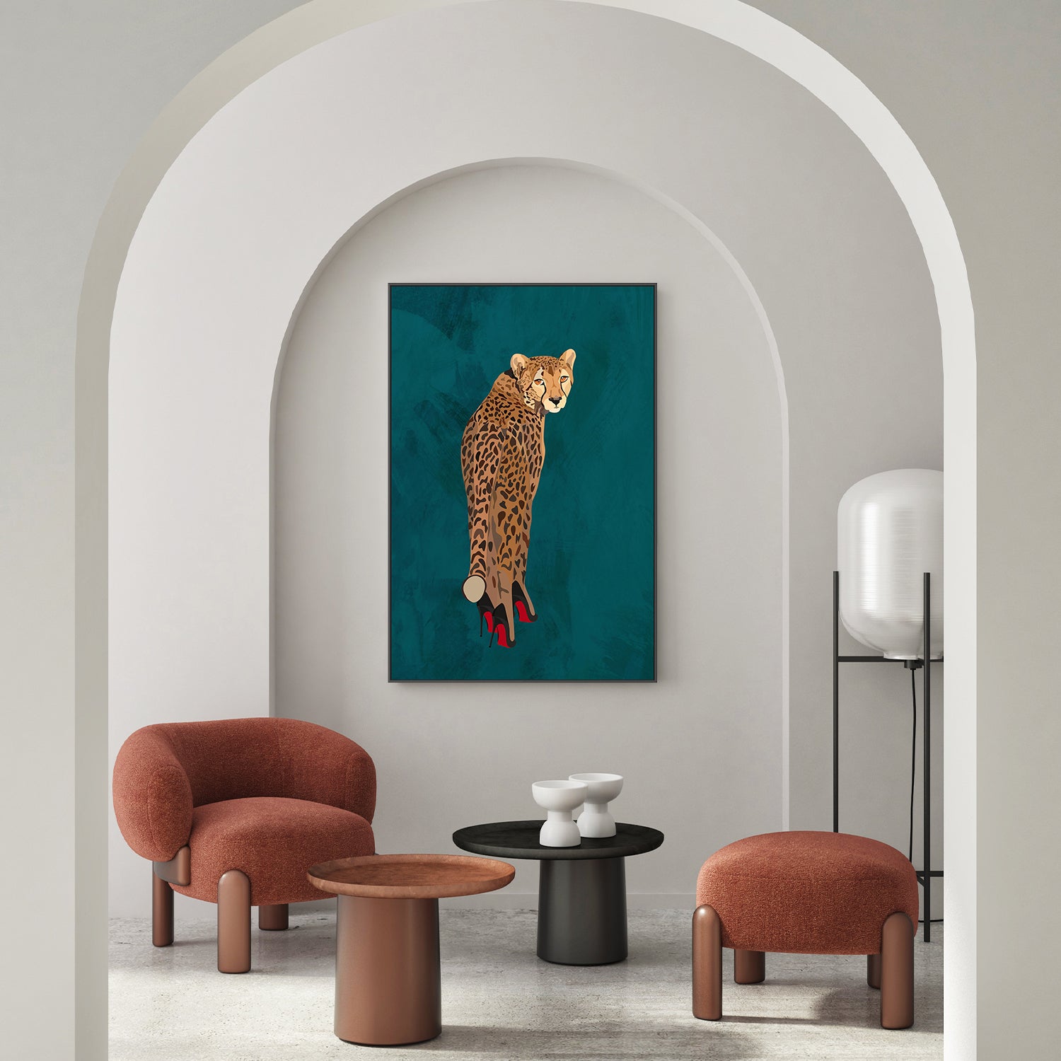 wall-art-print-canvas-poster-framed-Cheetah Red Heels , By Sarah Manovski-7