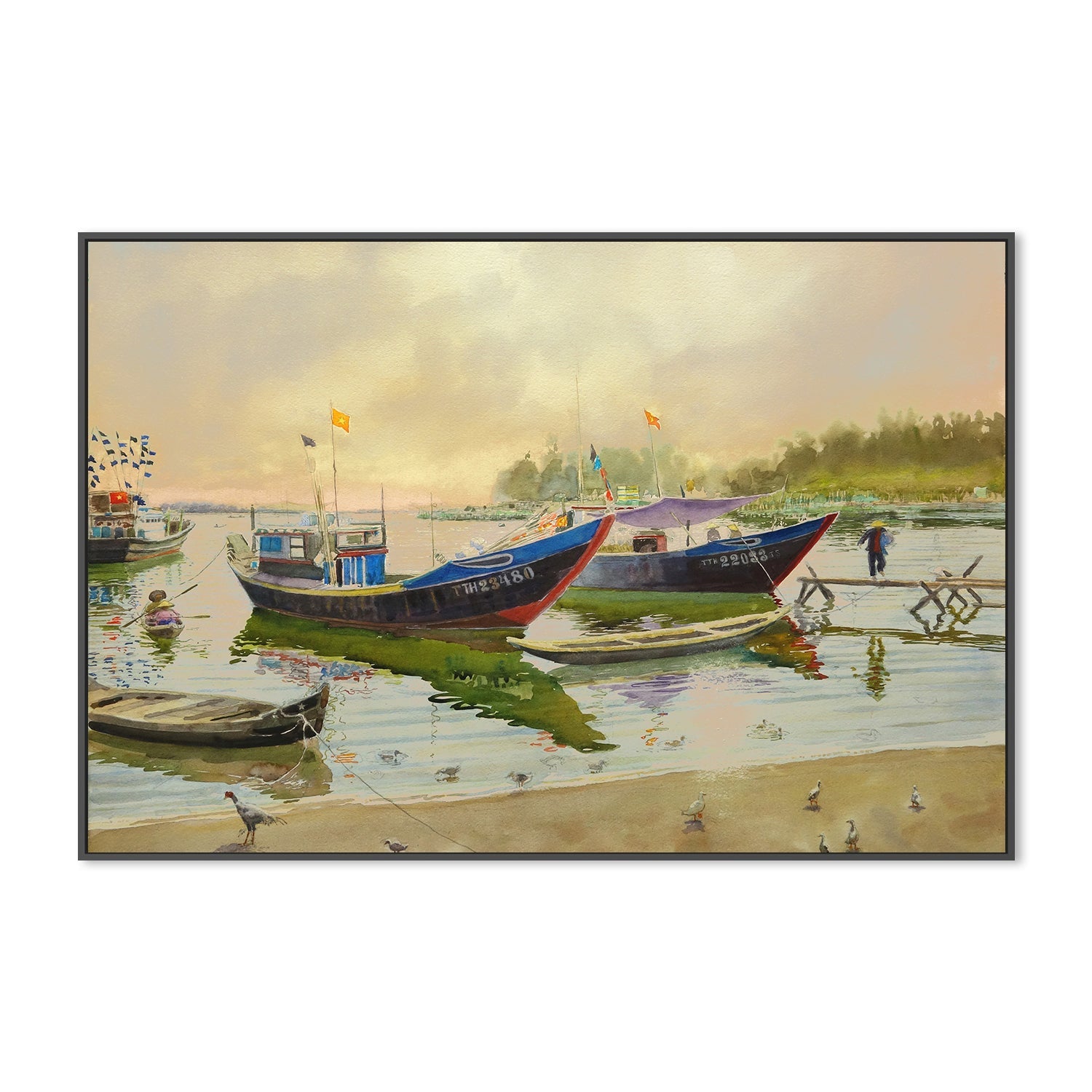 wall-art-print-canvas-poster-framed-CHICKS AND DUCKS, Vietnam , By David Dallison-3