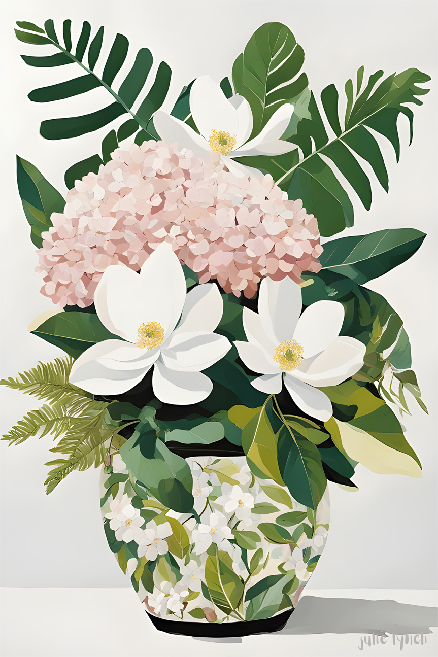 Chintz Blush , By Julie Lynch Wall Art Print Framed Canvas Poster