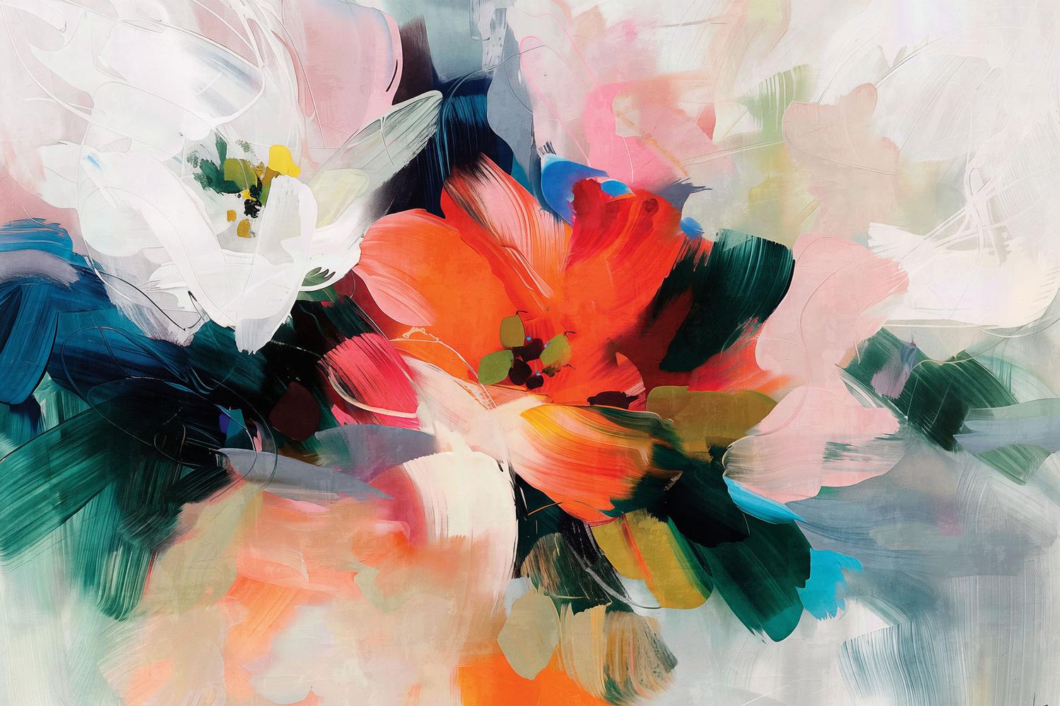 wall-art-print-canvas-poster-framed-Chromaflare Blossom, Style A-1