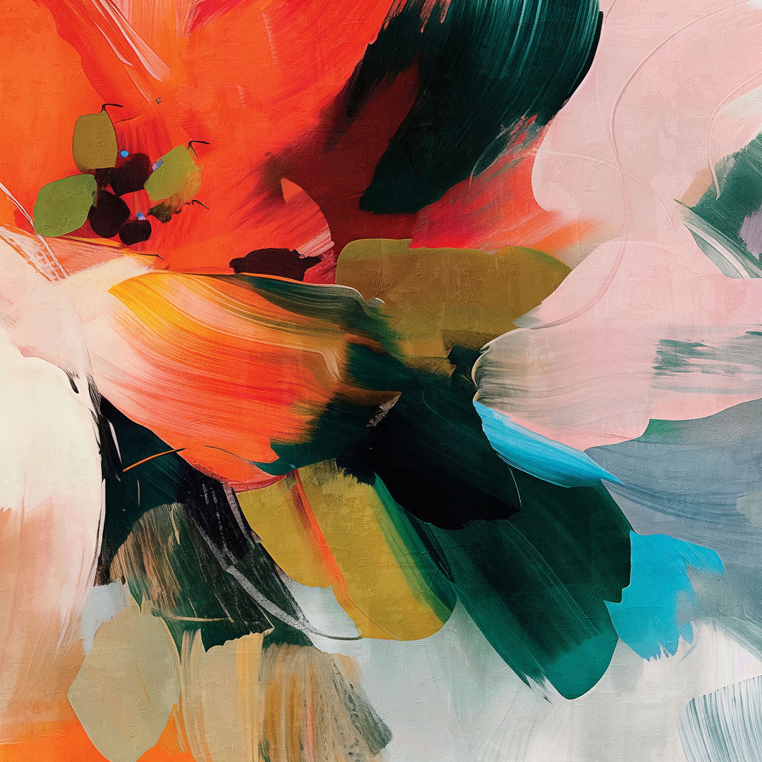 wall-art-print-canvas-poster-framed-Chromaflare Blossom, Style A-11