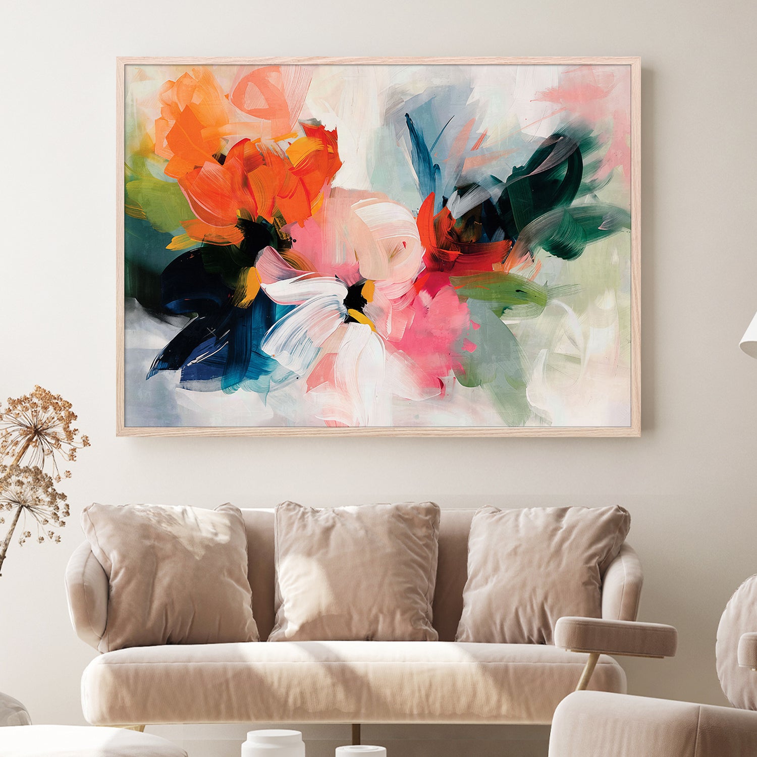 wall-art-print-canvas-poster-framed-Chromaflare Blossom, Style B-7