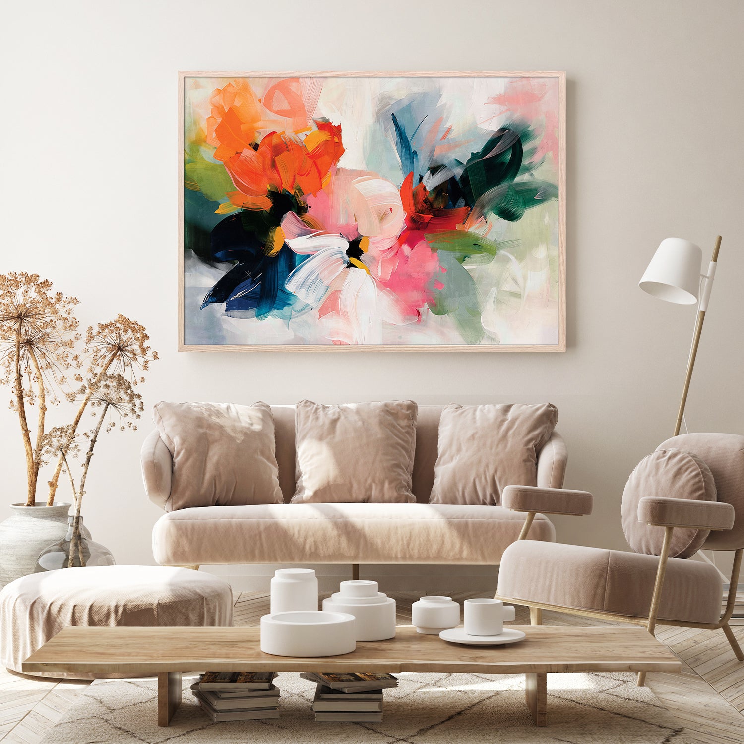 wall-art-print-canvas-poster-framed-Chromaflare Blossom, Style B-8