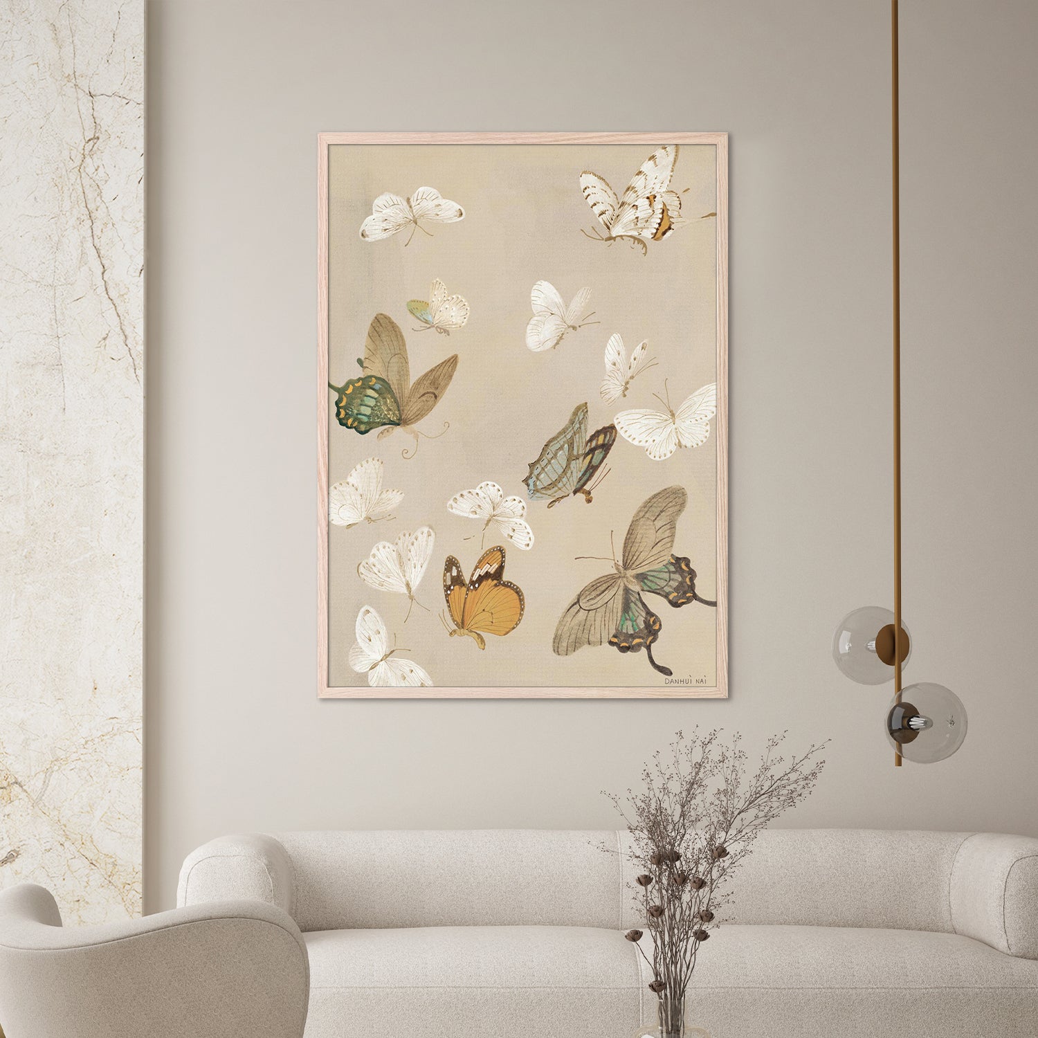 wall-art-print-canvas-poster-framed-Chrysanthemum Butterflies v2-7