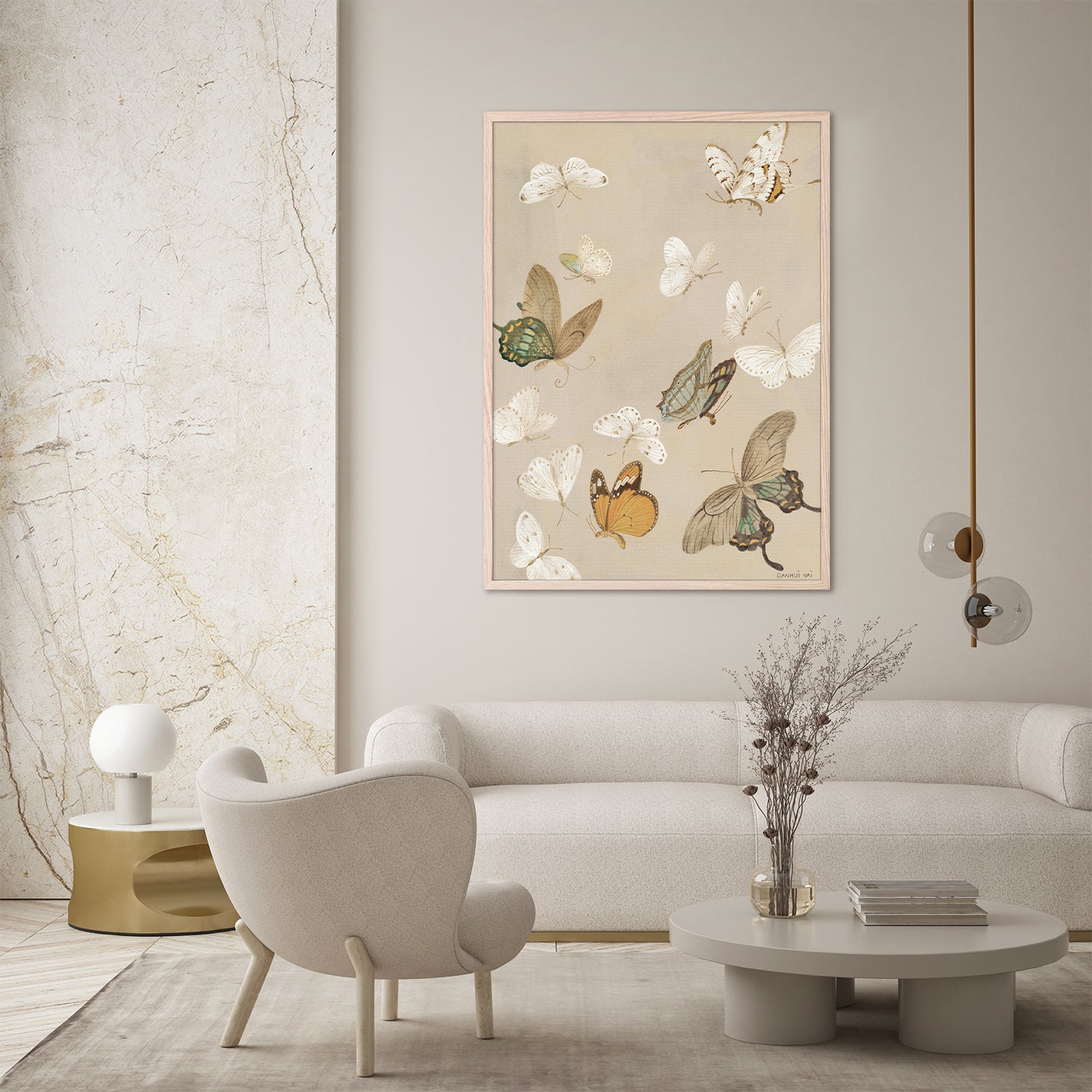 wall-art-print-canvas-poster-framed-Chrysanthemum Butterflies v2-8