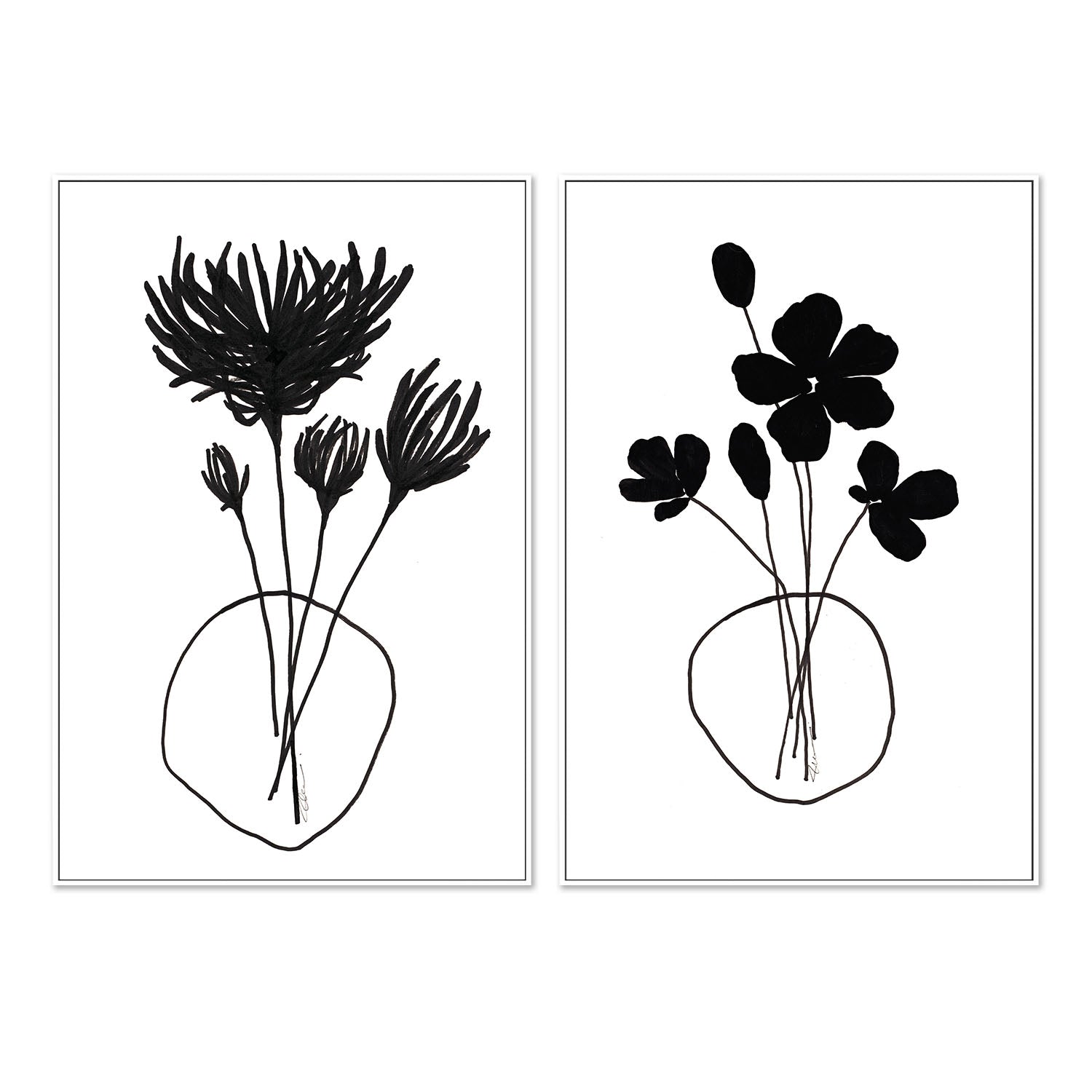 wall-art-print-canvas-poster-framed-Chrysanthemums & Simplicity Florals, Set Of 2 , By Filippoloco-5