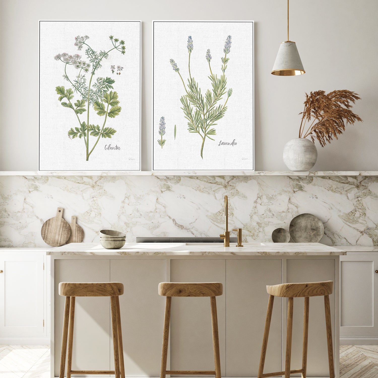 wall-art-print-canvas-poster-framed-Cilantro Cottage Herbs Style C & Lavender Cottage Herbs Style B, Set Of 2 , By Sue Schlabach-7