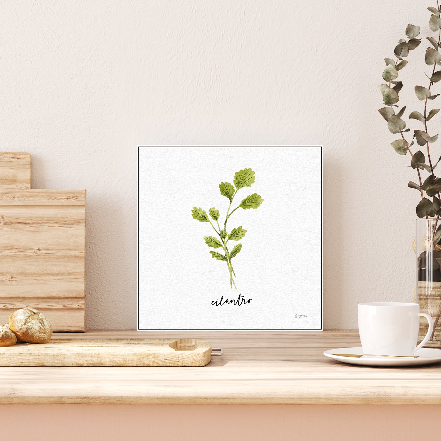 wall-art-print-canvas-poster-framed-Cilantro Herbs White, Style C , By Becky Thorns-7