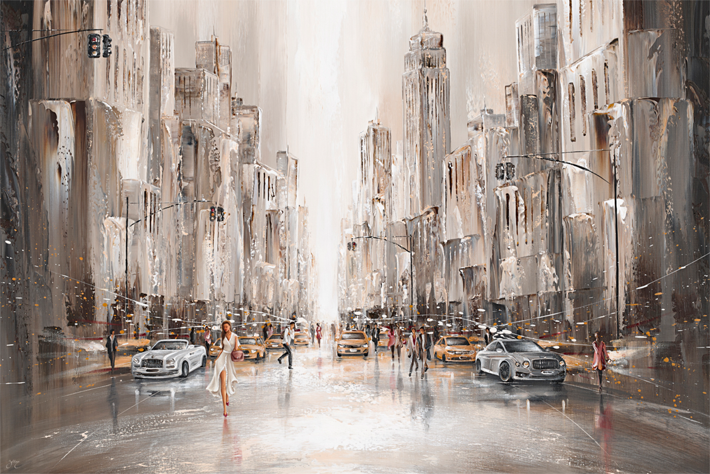 wall-art-print-canvas-poster-framed-City Life, New York , By Isabella Karolewicz-1