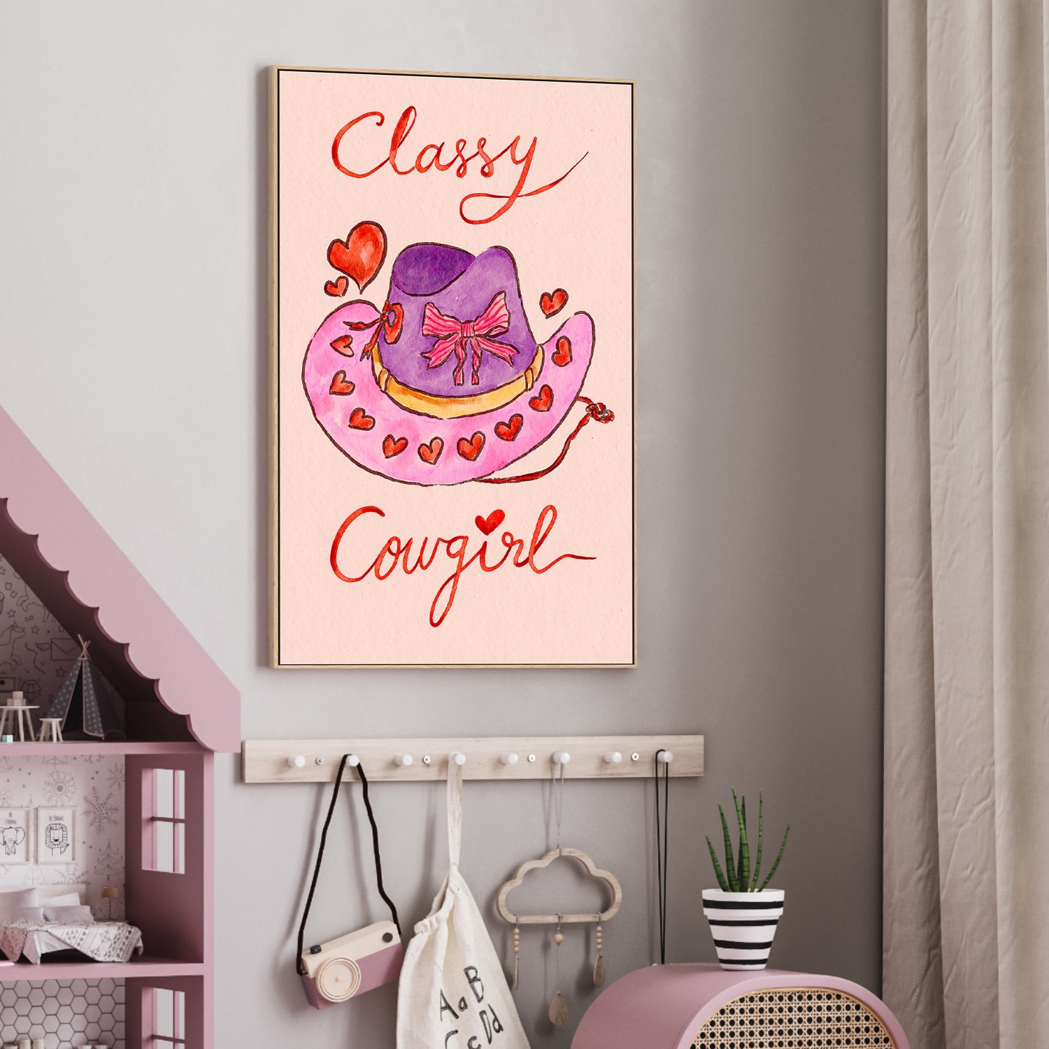 wall-art-print-canvas-poster-framed-Classy Coquette Cowgirl , By Kartika Paramita-2