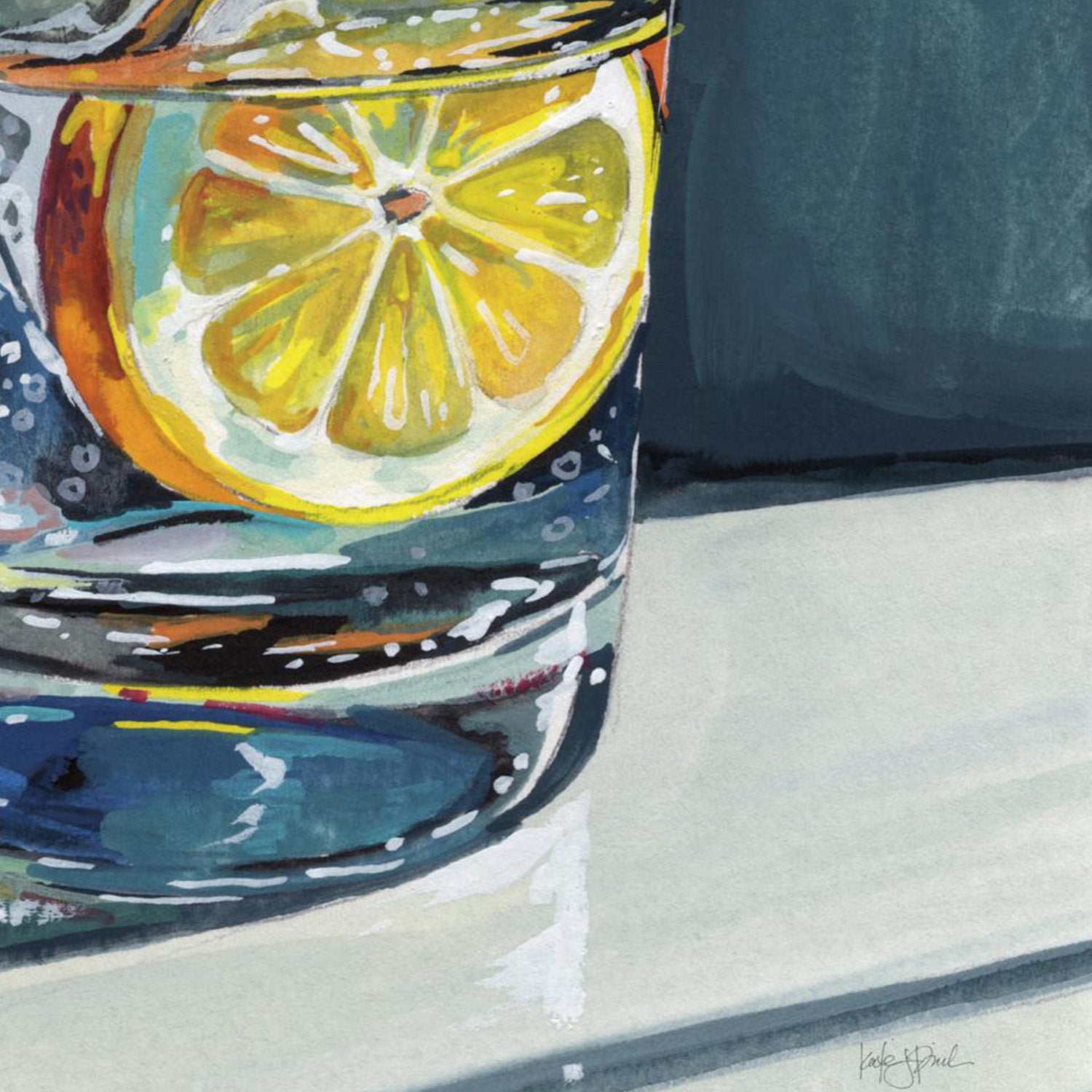 wall-art-print-canvas-poster-framed-Clear Cocktail With Lemon-11