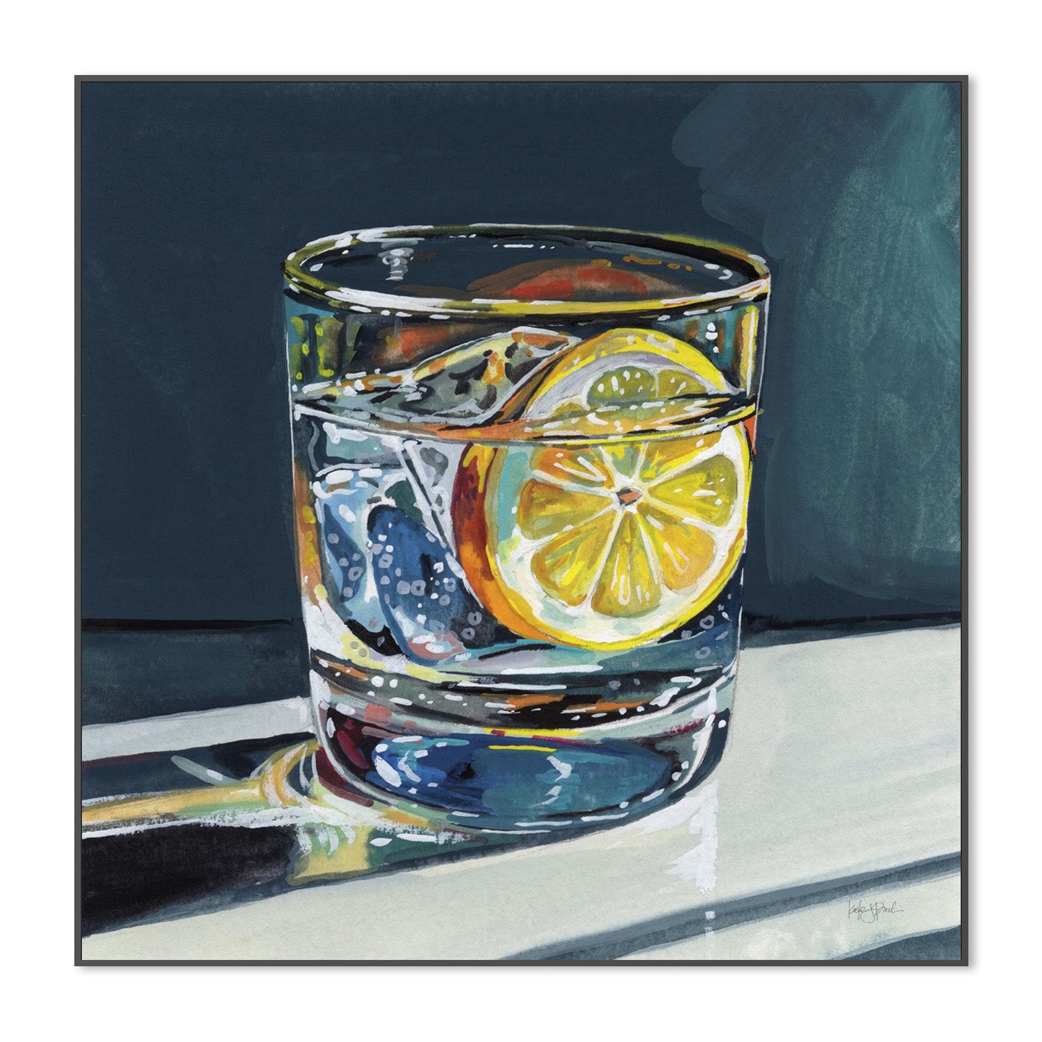 wall-art-print-canvas-poster-framed-Clear Cocktail With Lemon-3