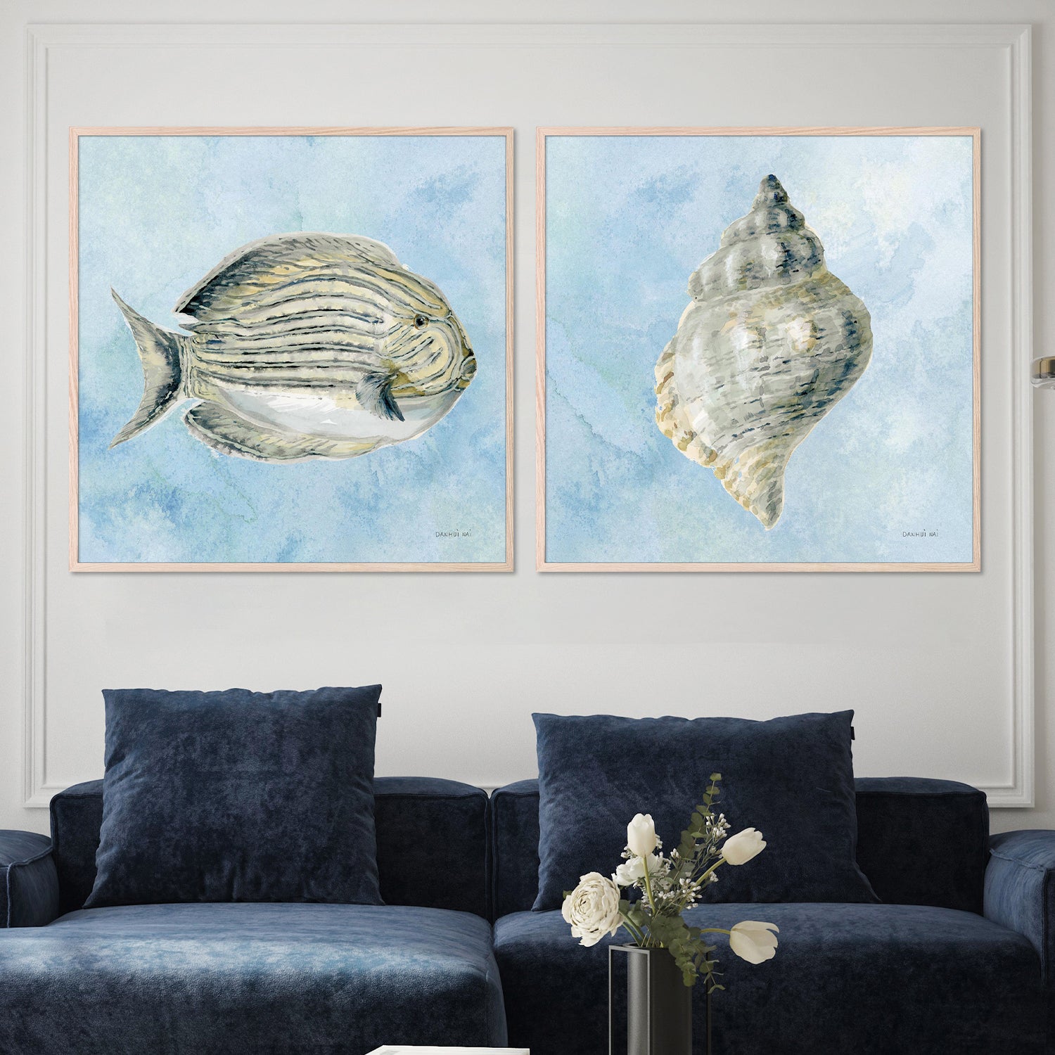 wall-art-print-canvas-poster-framed-Coastal Bliss V2, Style C & D, Set Of 2-7
