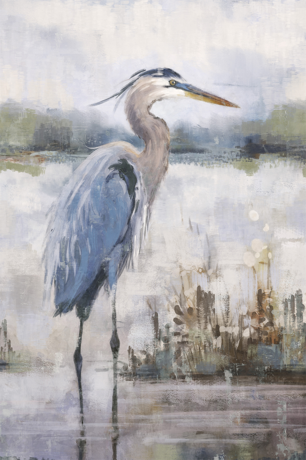 wall-art-print-canvas-poster-framed-Coastal Heron, Style A , By Nina Blue-1