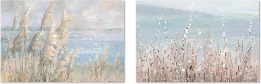 wall-art-print-canvas-poster-framed-Coastal Morning Blooms, Set of 2-by-Danhui Nai-Gioia Wall Art