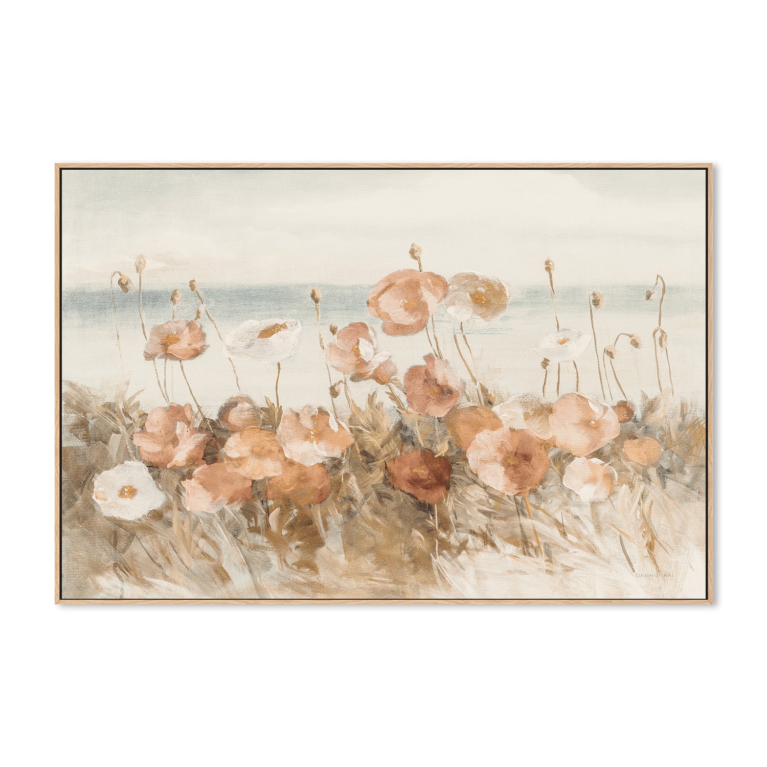 wall-art-print-canvas-poster-framed-Coastal Poppies, Brown Tones , By Danhui Nai-4