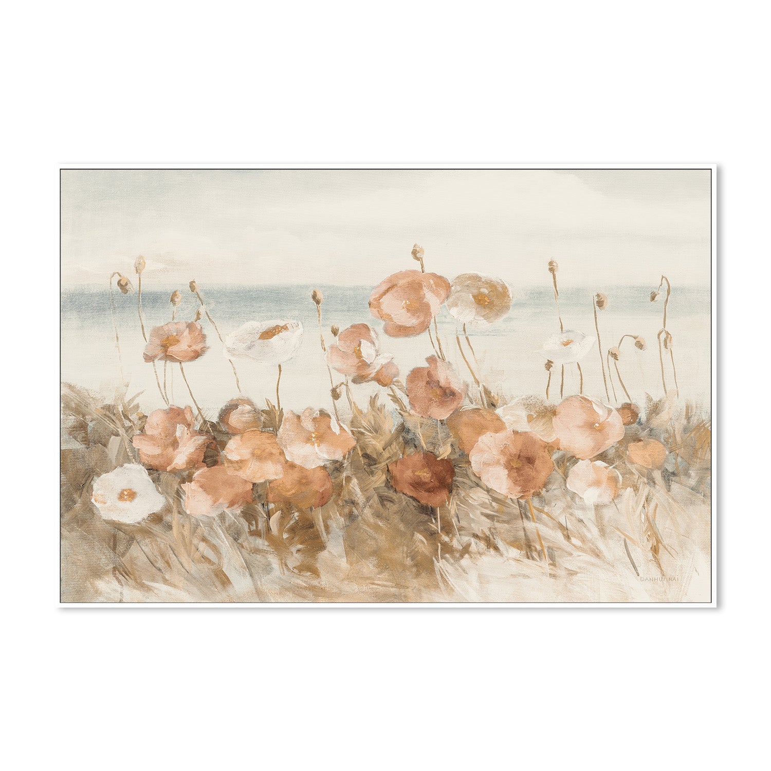 wall-art-print-canvas-poster-framed-Coastal Poppies, Brown Tones , By Danhui Nai-5