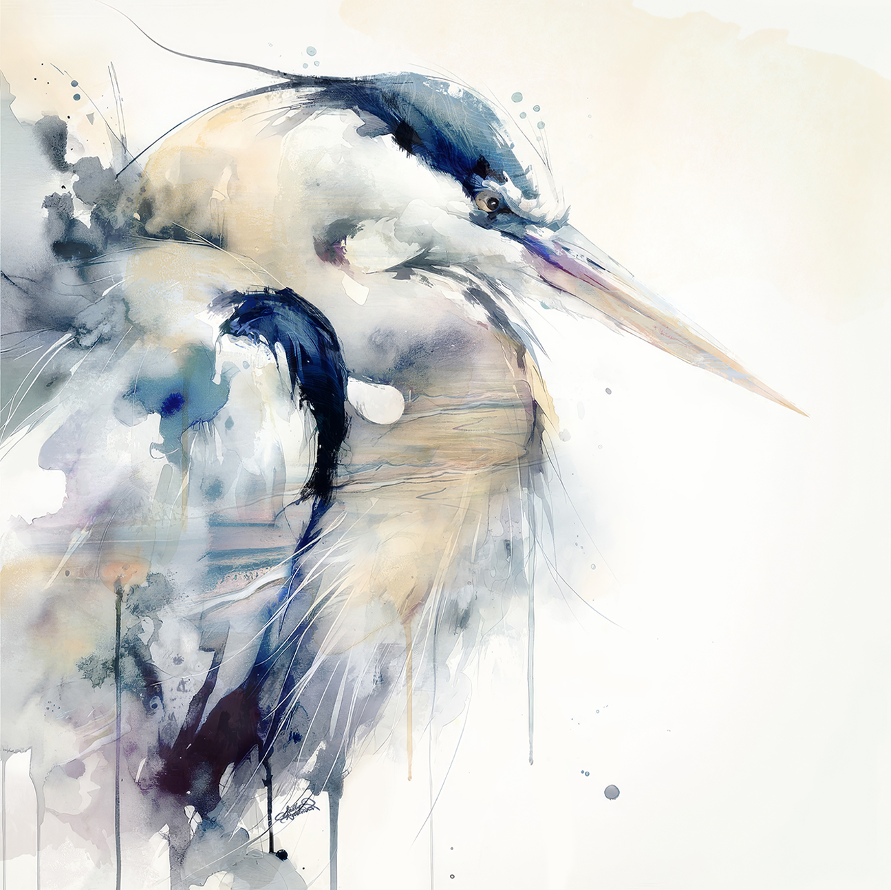 wall-art-print-canvas-poster-framed-Coastal Serenity Blue Heron , By Sally Barlow-1