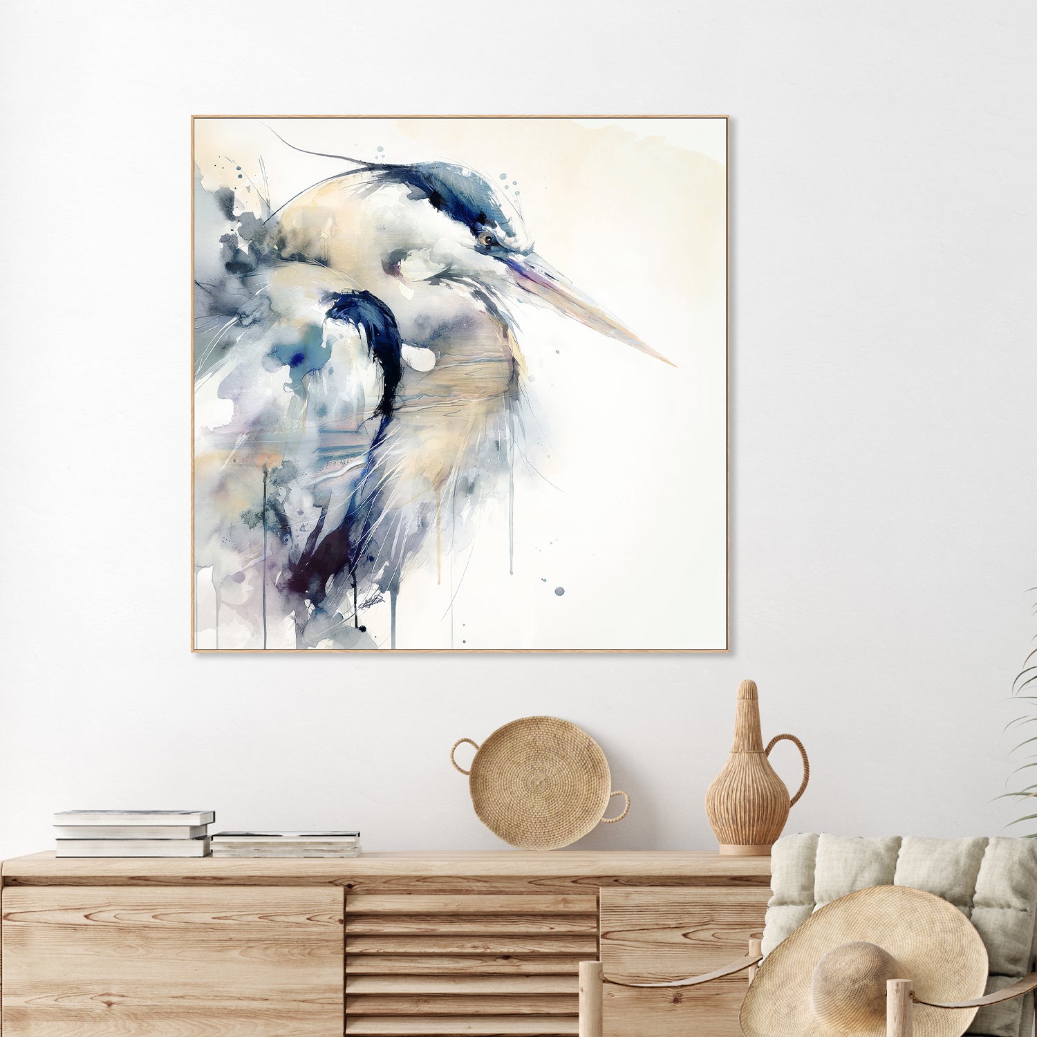 wall-art-print-canvas-poster-framed-Coastal Serenity Blue Heron , By Sally Barlow-2