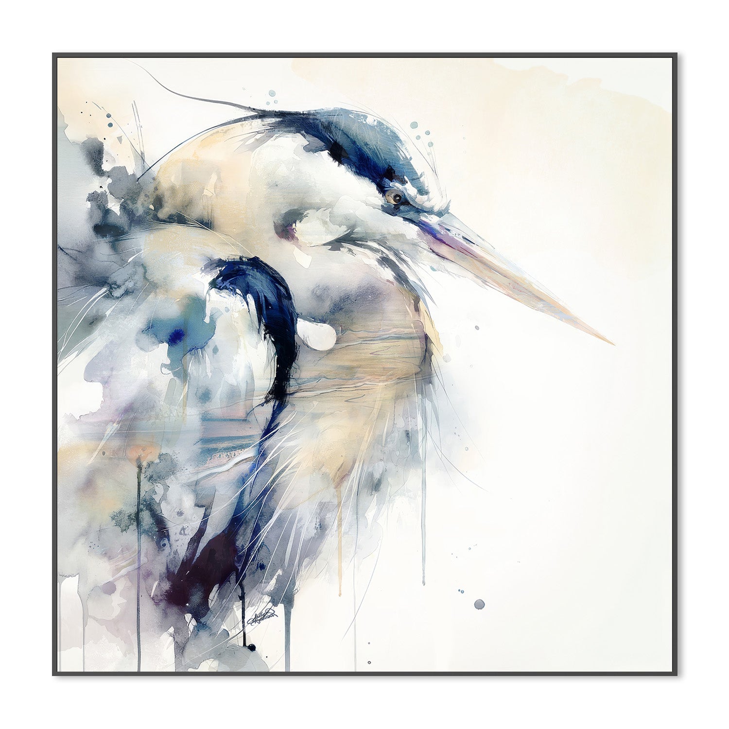 wall-art-print-canvas-poster-framed-Coastal Serenity Blue Heron , By Sally Barlow-3
