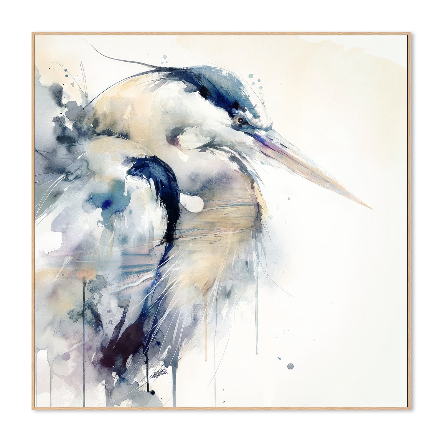wall-art-print-canvas-poster-framed-Coastal Serenity Blue Heron , By Sally Barlow-4