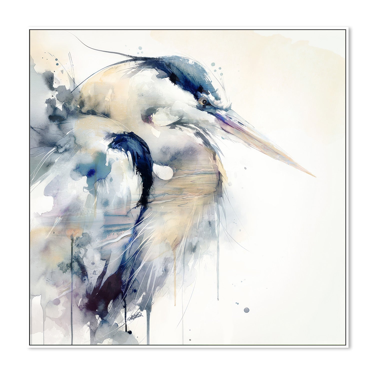 wall-art-print-canvas-poster-framed-Coastal Serenity Blue Heron , By Sally Barlow-5