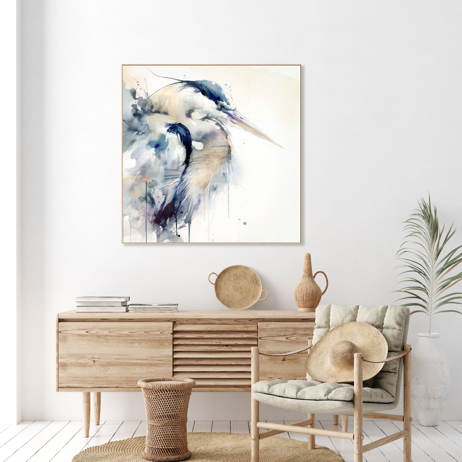 wall-art-print-canvas-poster-framed-Coastal Serenity Blue Heron , By Sally Barlow-7