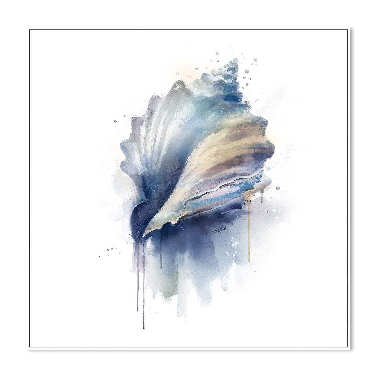 wall-art-print-canvas-poster-framed-Coastal Serenity Conch Shell , By Sally Barlow-5