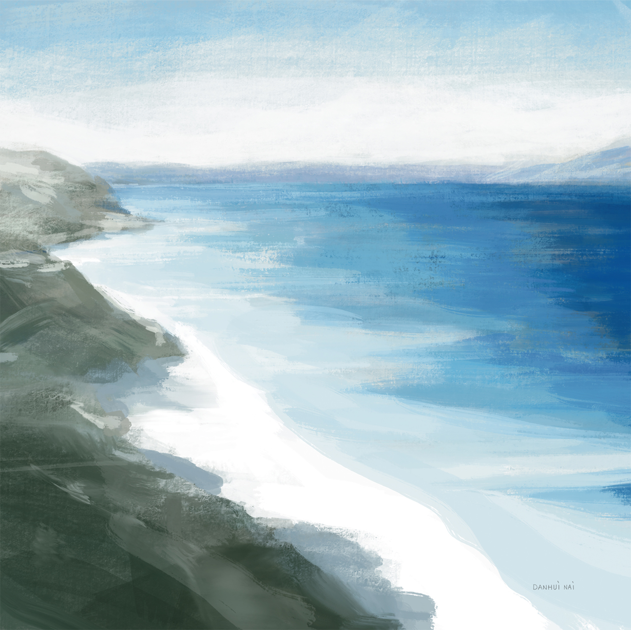 wall-art-print-canvas-poster-framed-Coastline , By Danhui Nai-1