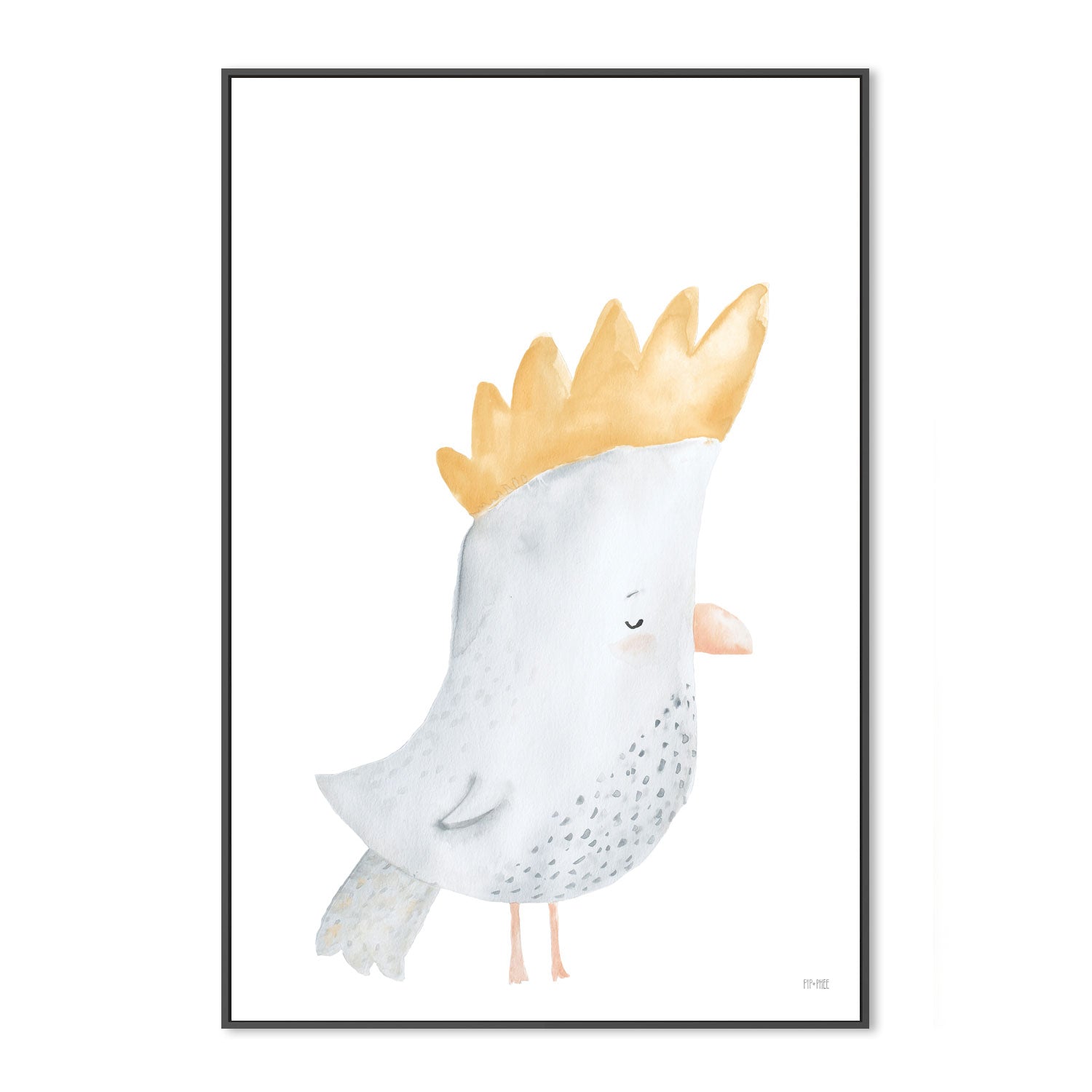 wall-art-print-canvas-poster-framed-Cockatoo Critter Print White , By Pip and Phee-3