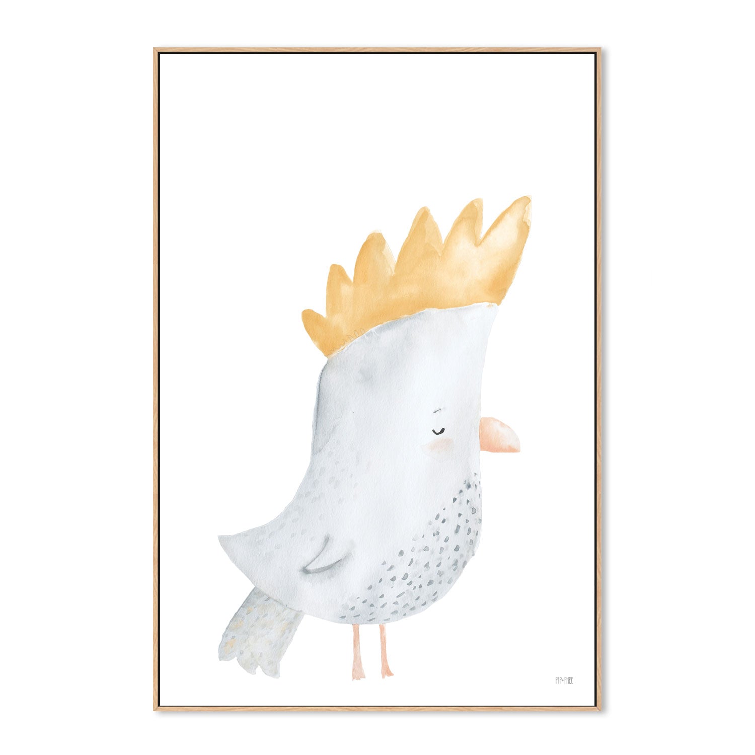 wall-art-print-canvas-poster-framed-Cockatoo Critter Print White , By Pip and Phee-4