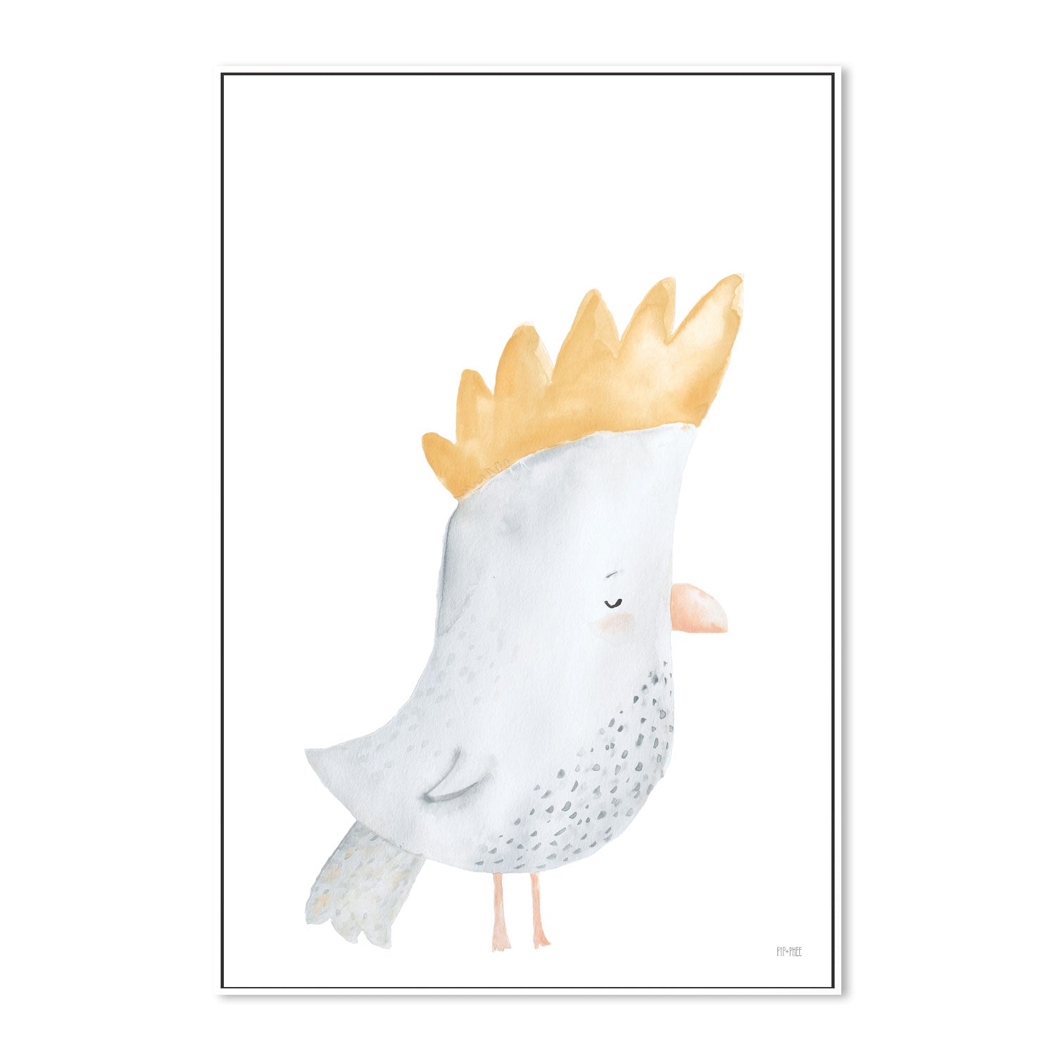 wall-art-print-canvas-poster-framed-Cockatoo Critter Print White , By Pip and Phee-5