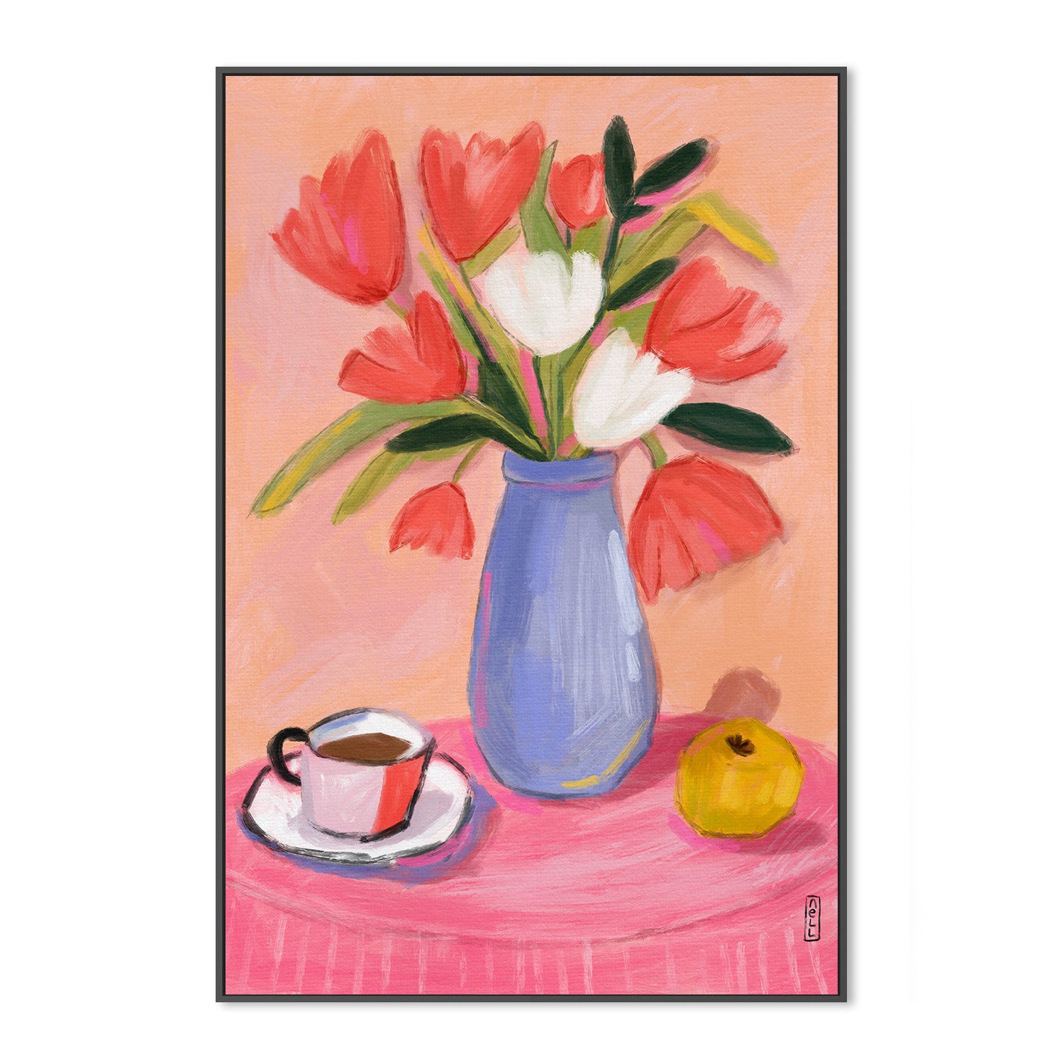 wall-art-print-canvas-poster-framed-Coffee and Flowers-3