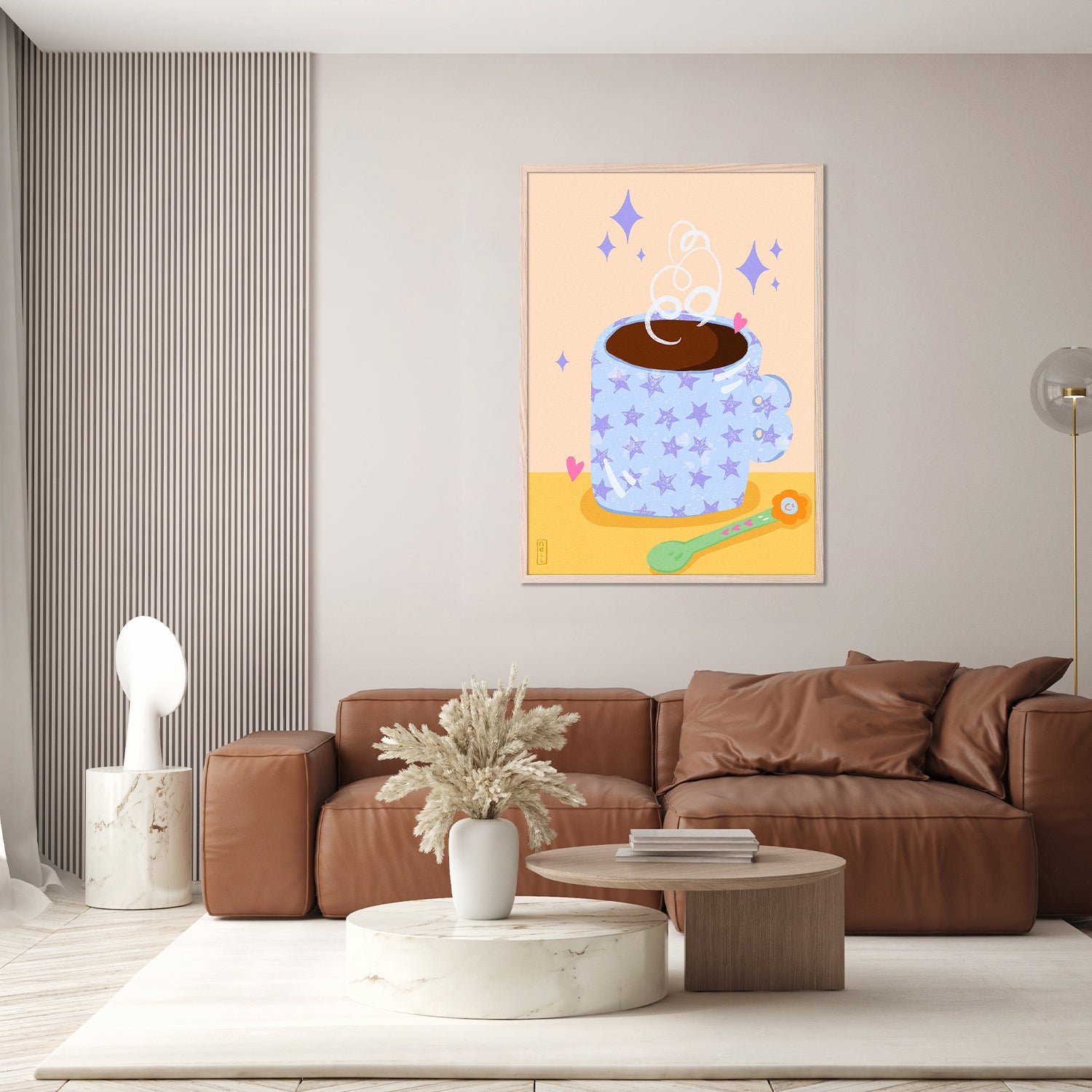 wall-art-print-canvas-poster-framed-Coffee Time Retro Illustration-8