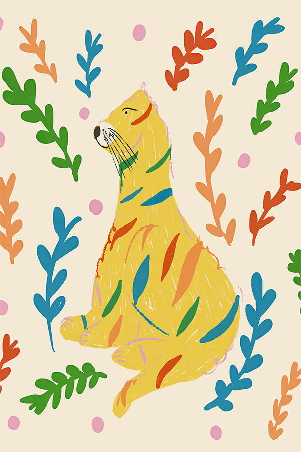 wall-art-print-canvas-poster-framed-Colorful Bear Dance-1