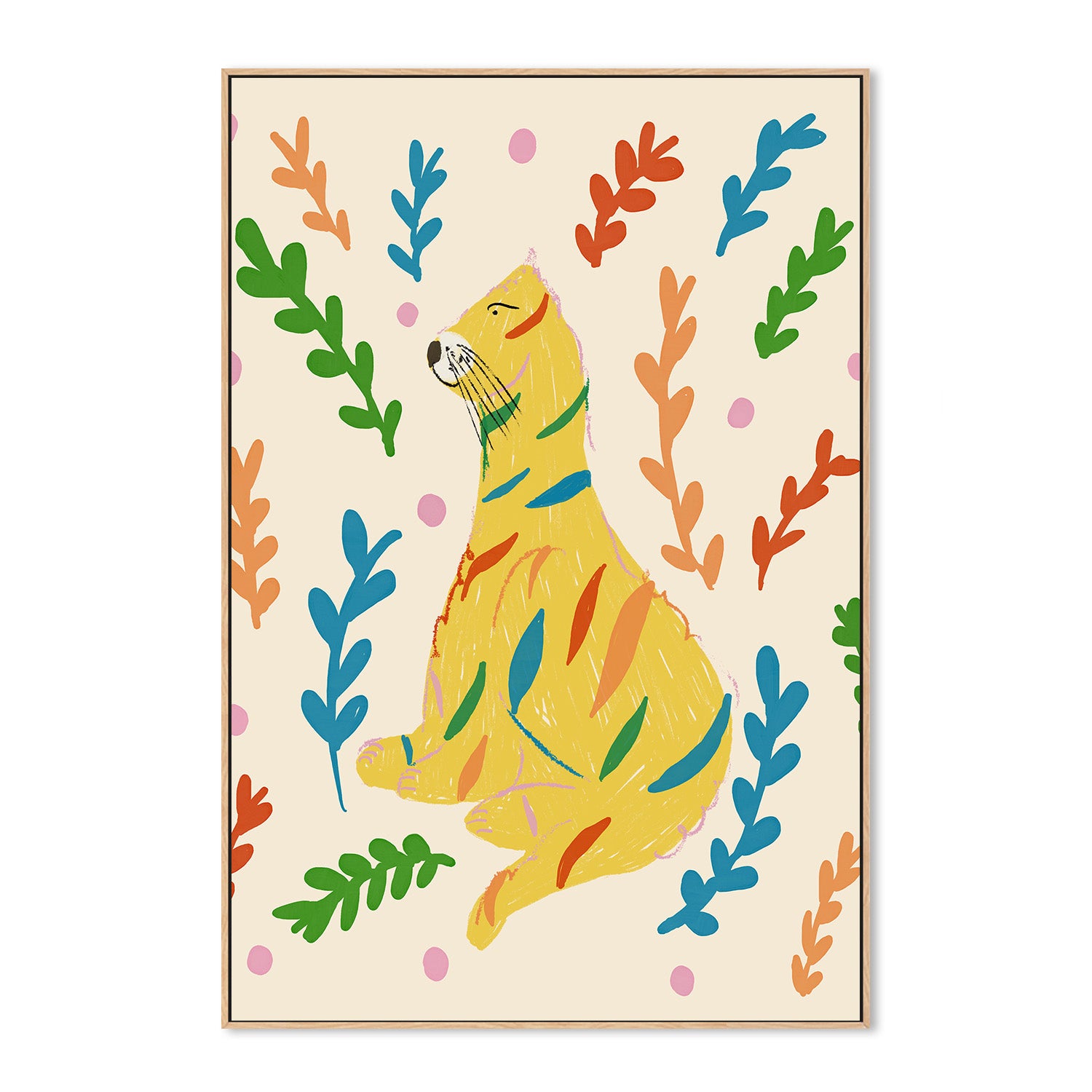 wall-art-print-canvas-poster-framed-Colorful Bear Dance-4