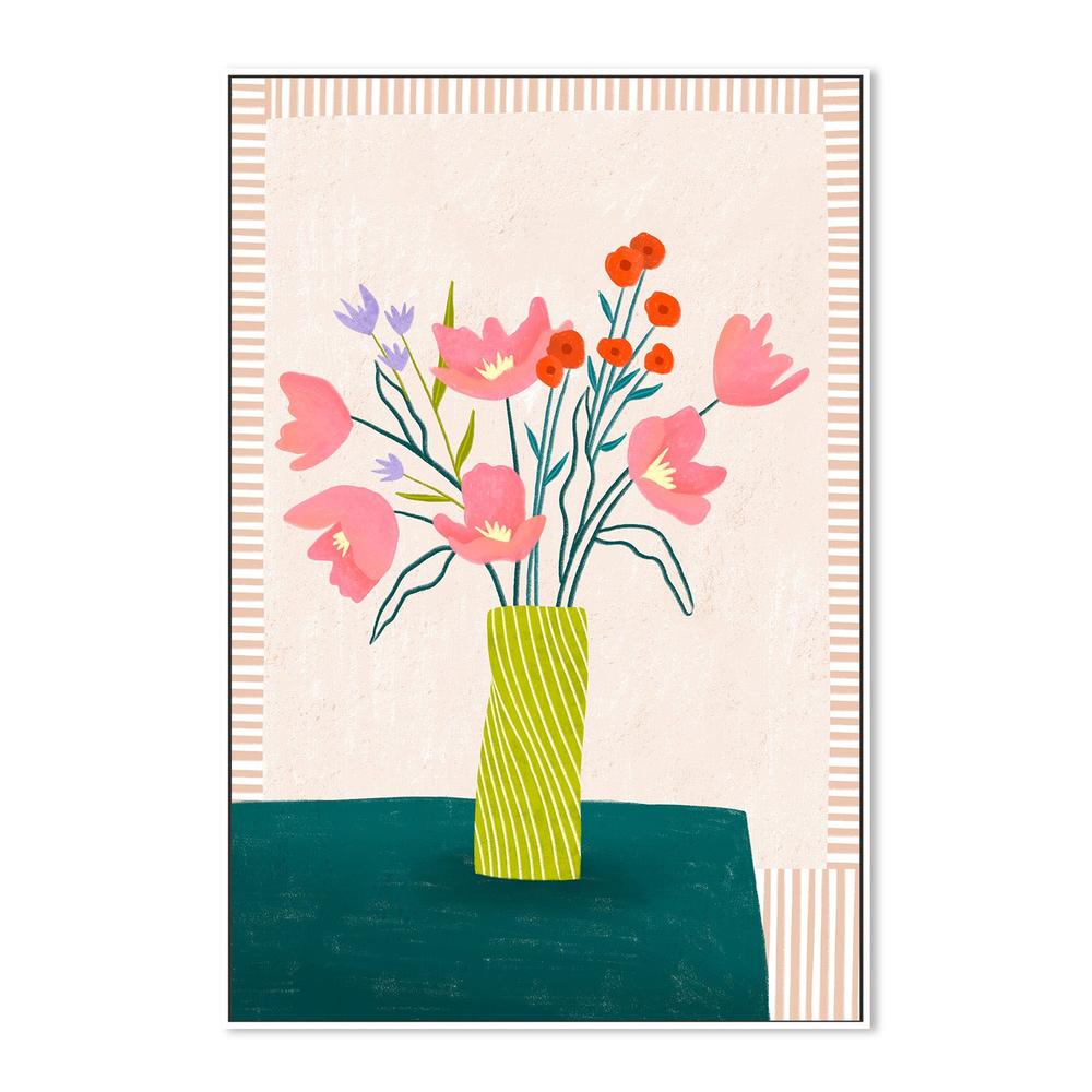 wall-art-print-canvas-poster-framed-Colorful Blossoms in Stripes-5