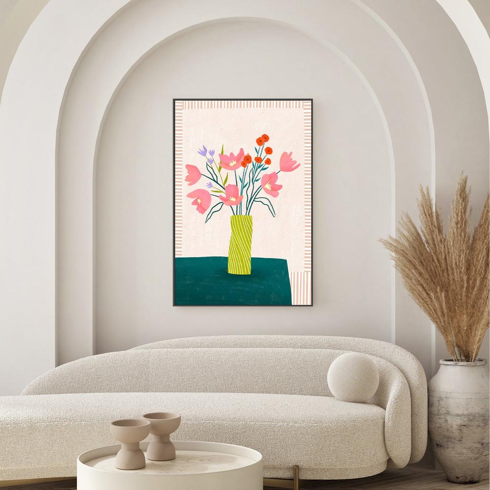 wall-art-print-canvas-poster-framed-Colorful Blossoms in Stripes-7