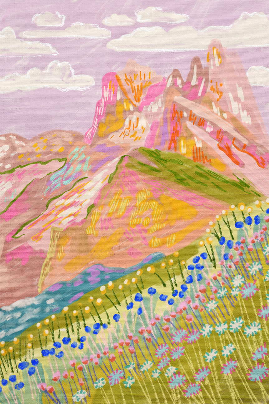 wall-art-print-canvas-poster-framed-Colorful Mountain In Winter , By Kartika Paramita-1