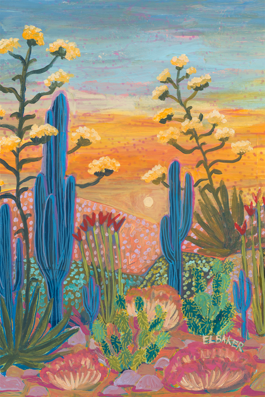 wall-art-print-canvas-poster-framed-Colourful Cactus , By Eleanor Baker-1