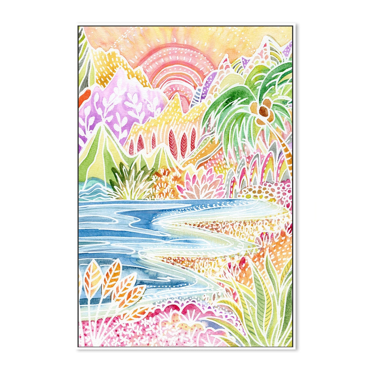wall-art-print-canvas-poster-framed-Colourful Landscape, Style B , By Jessie Mitchelson-5