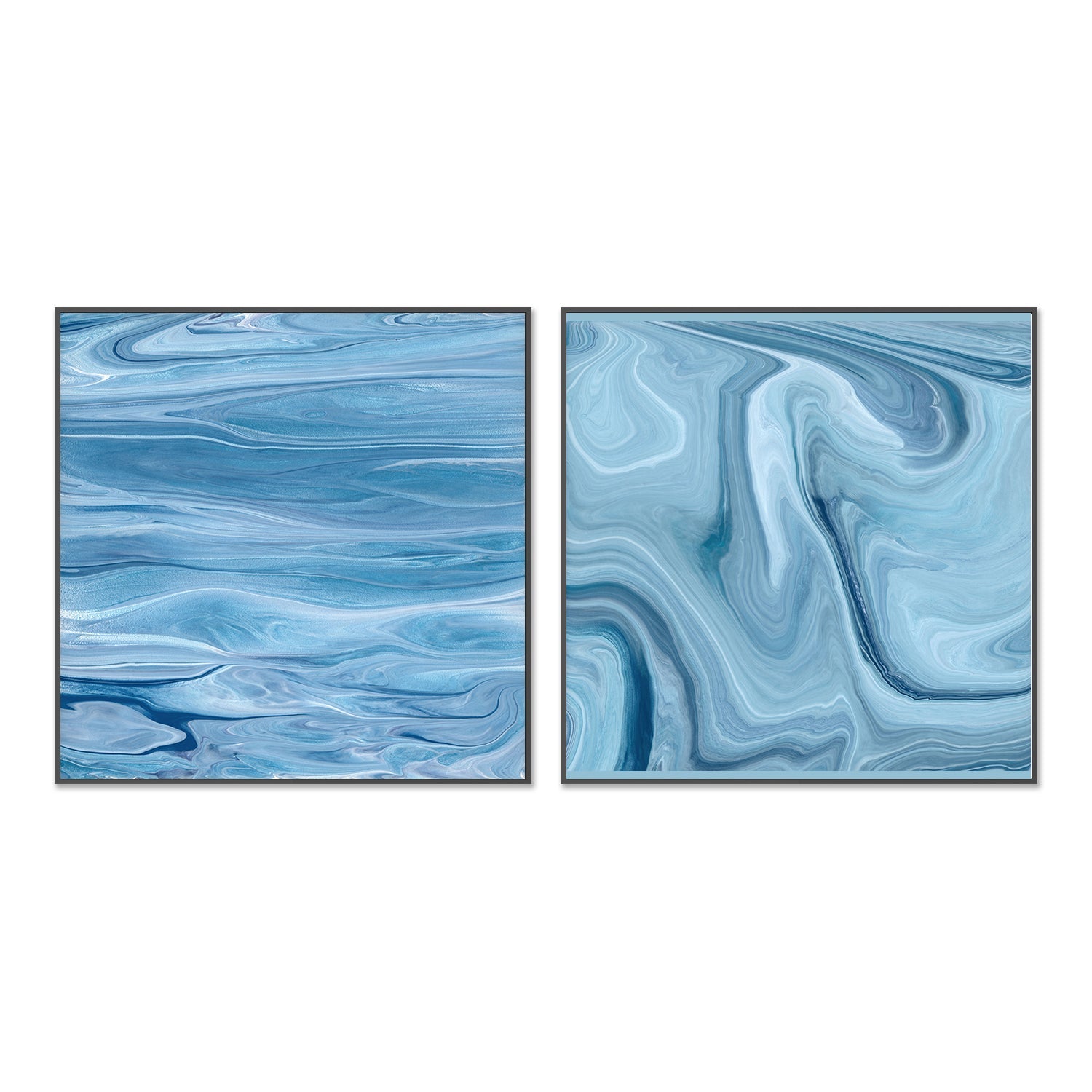 wall-art-print-canvas-poster-framed-Cool Blue , Style A & B, Set Of 2, By Cathy Anderson , By Cathy Anderson-3