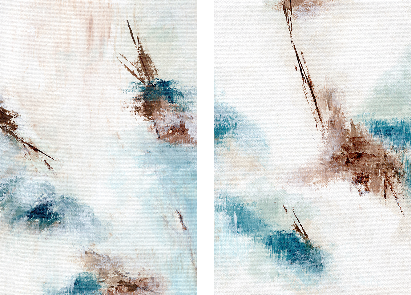 wall-art-print-canvas-poster-framed-Cosmic Abstract, Style A & B, Set Of 2 , By Nikita Jariwala-1