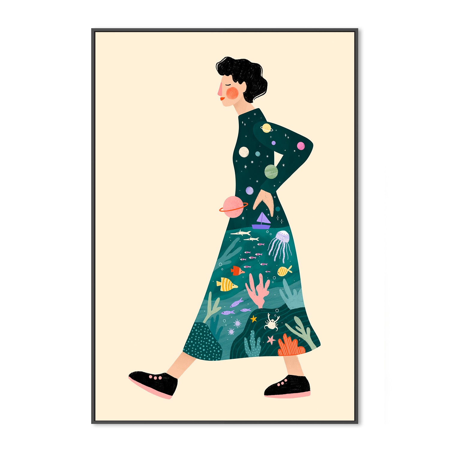 wall-art-print-canvas-poster-framed-Cosmic Journey Dress-3