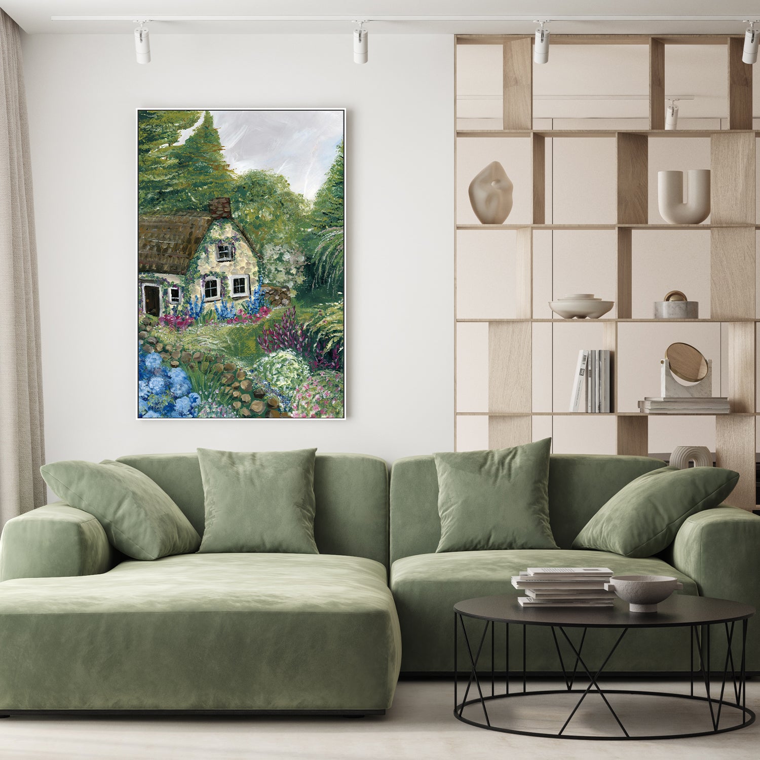wall-art-print-canvas-poster-framed-Country Cottage, Style C-9