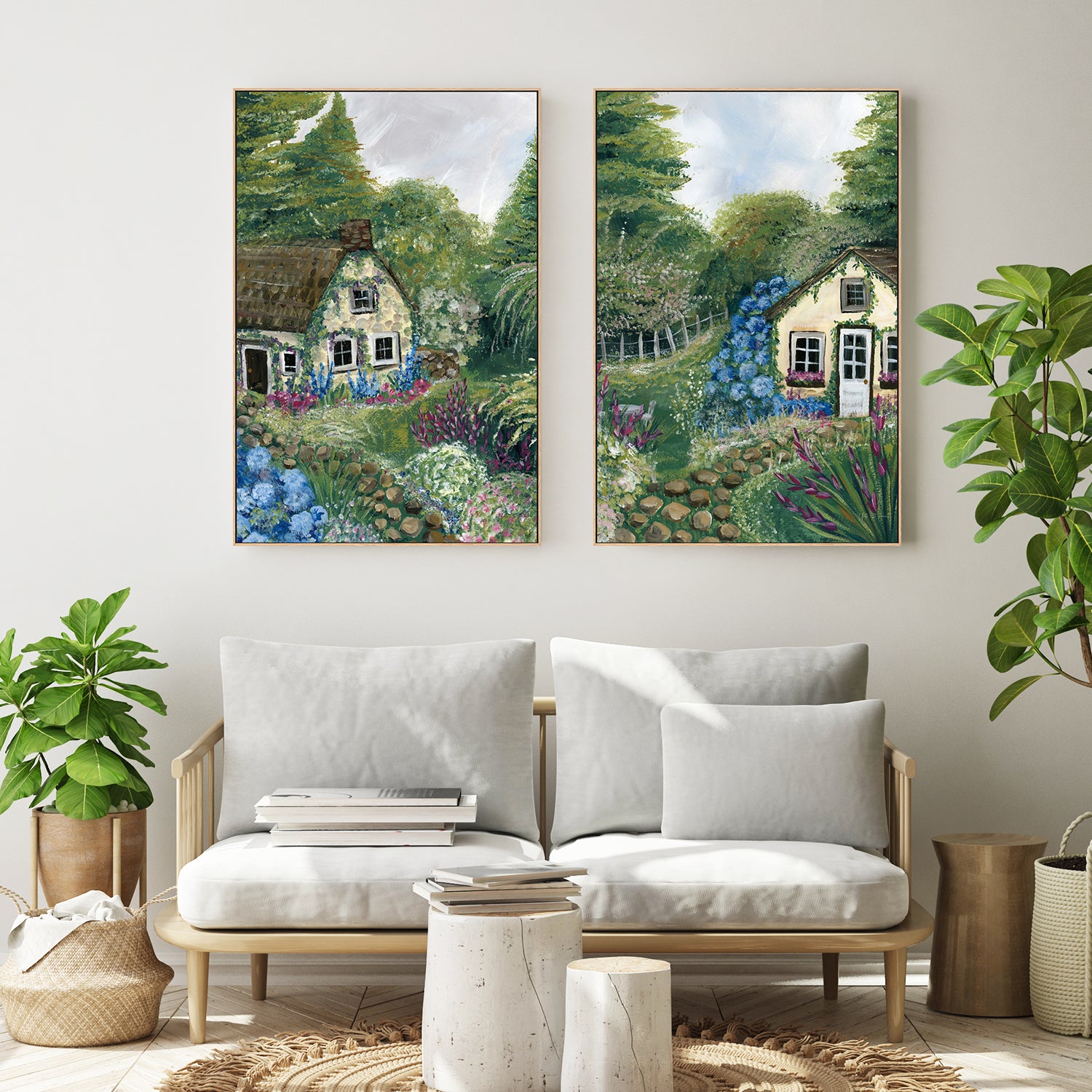 wall-art-print-canvas-poster-framed-Country Cottage, Style C & D, Set Of 2-9