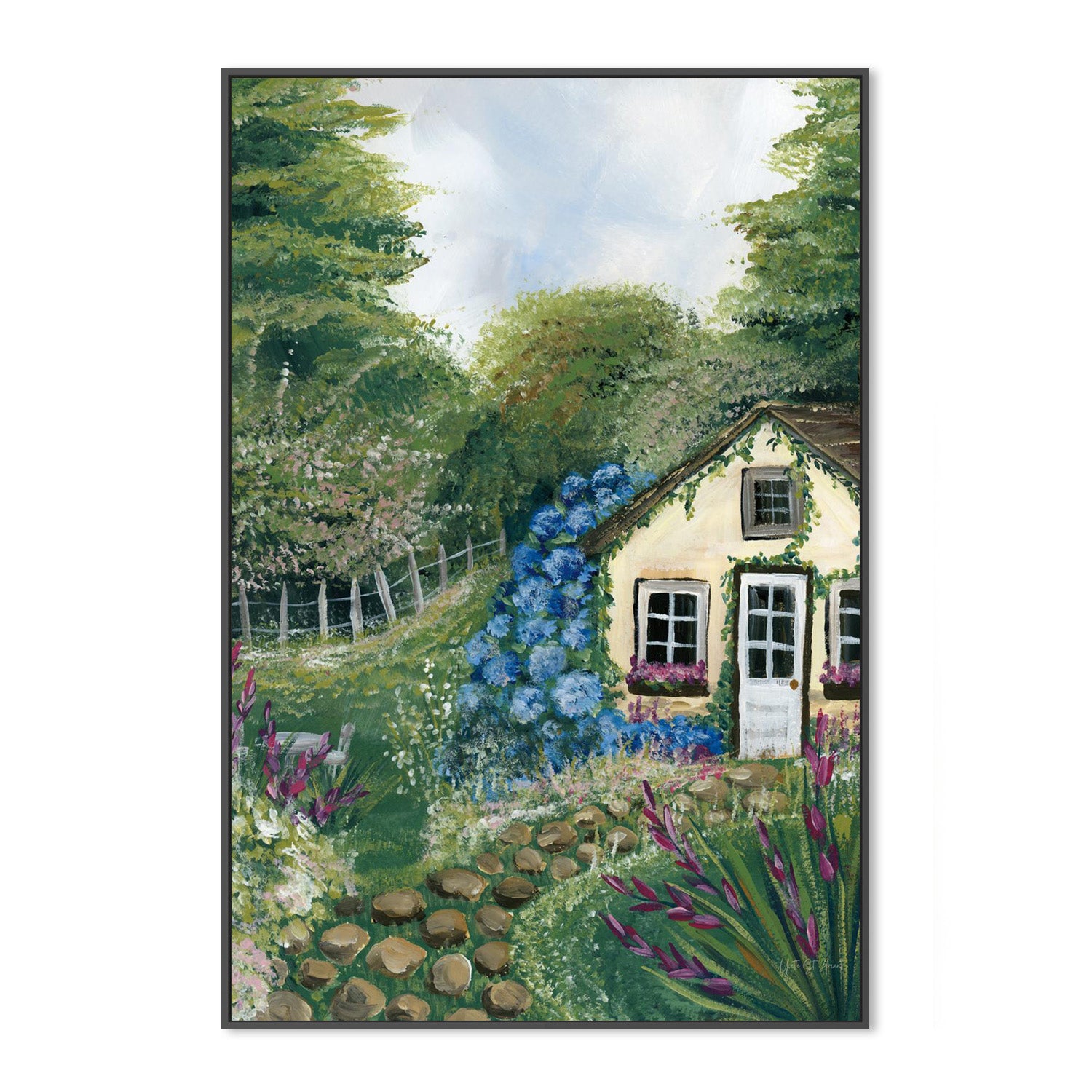 wall-art-print-canvas-poster-framed-Country Cottage, Style D-3