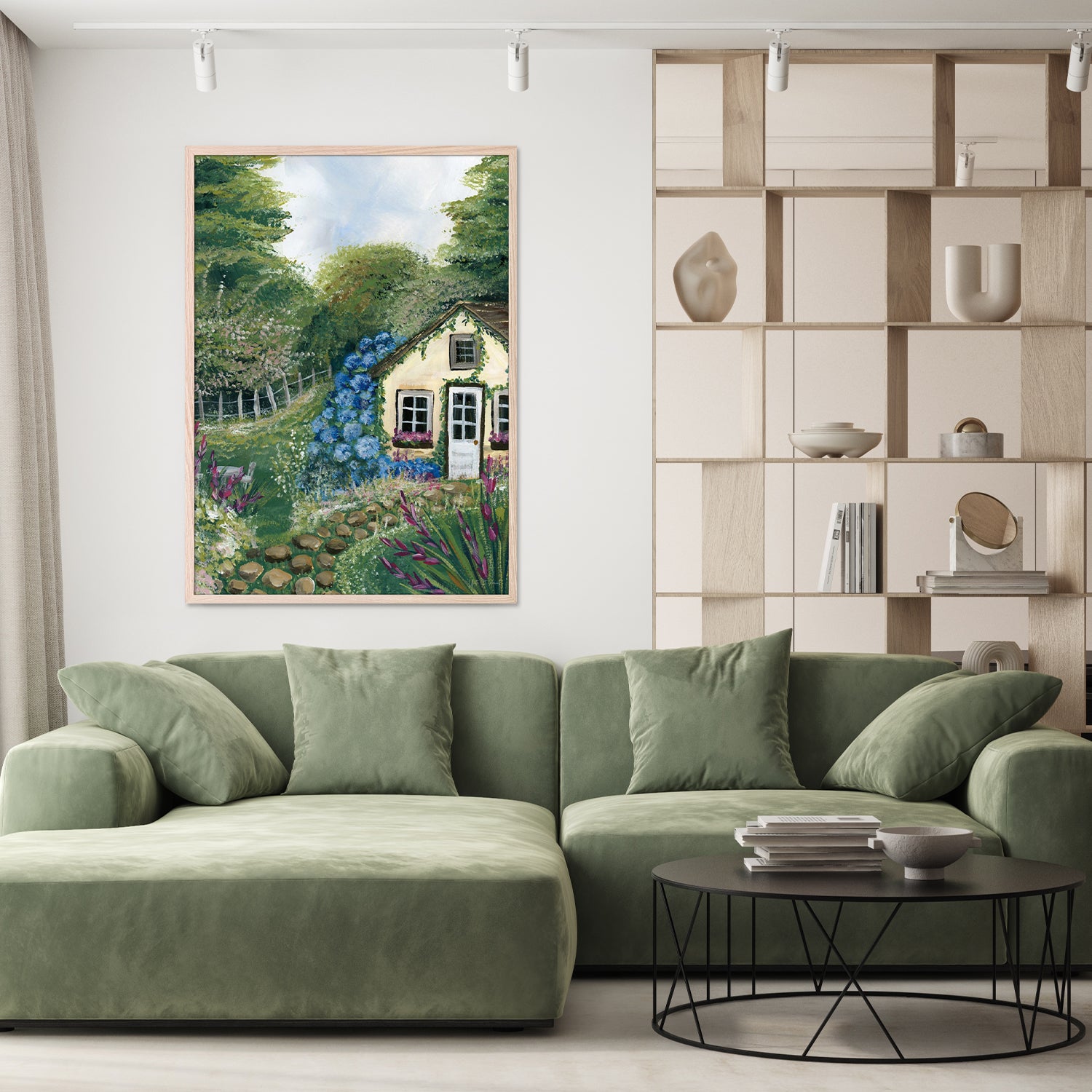 wall-art-print-canvas-poster-framed-Country Cottage, Style D-8