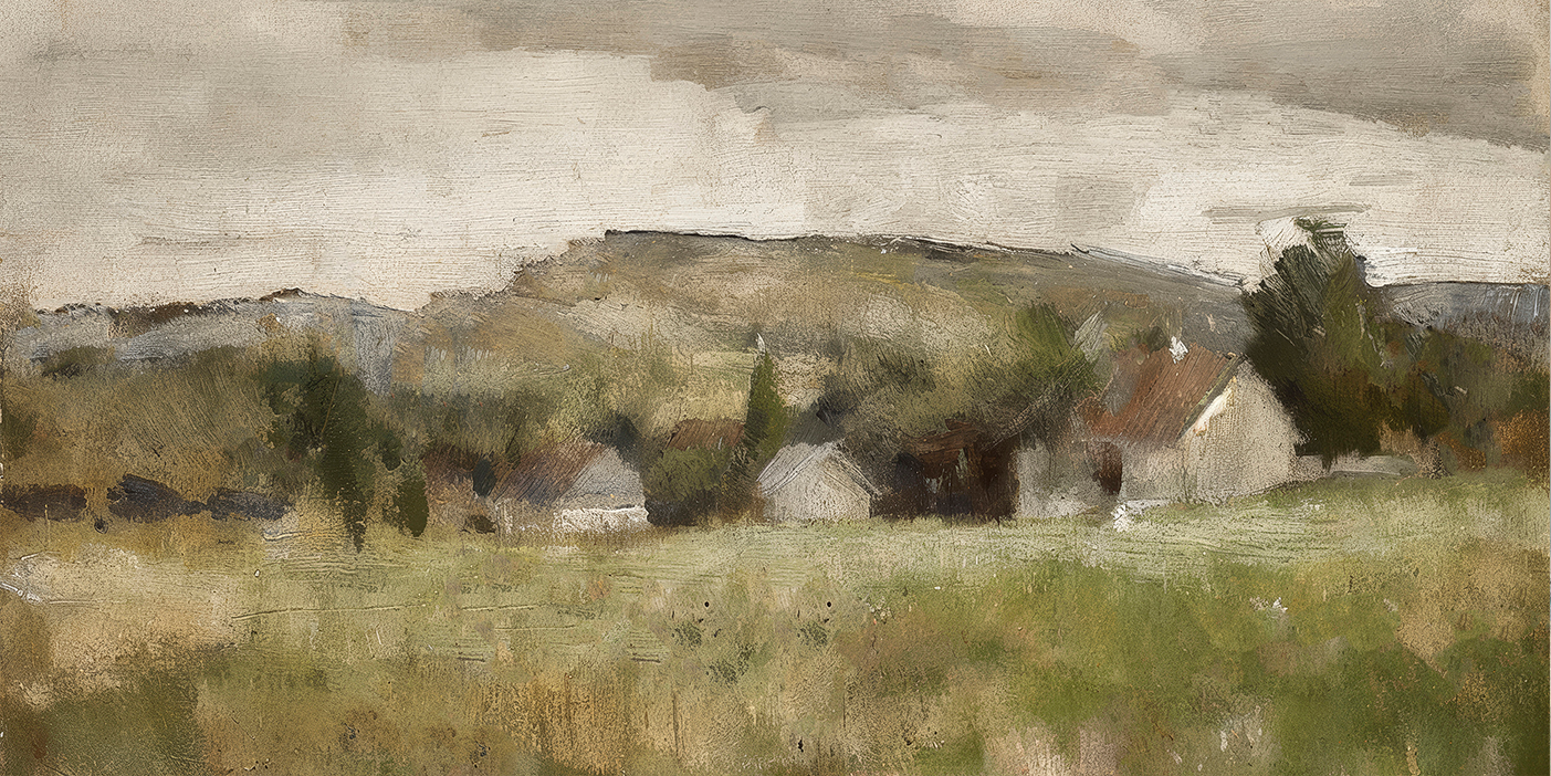 wall-art-print-canvas-poster-framed-Countryside Farm , By Lady Hana-1