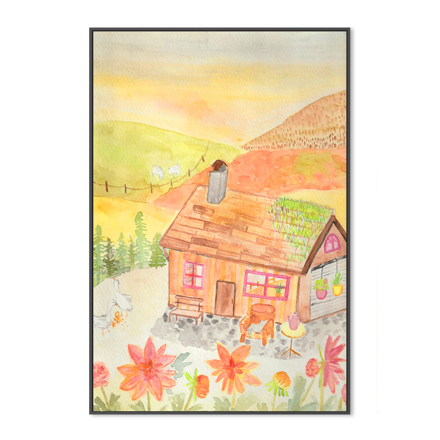 wall-art-print-canvas-poster-framed-Countryside Whimsy-3